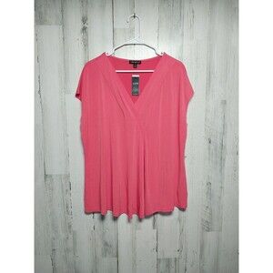 Lane Bryant Illusion Collection Orange V Neck Top 18/20 NWT